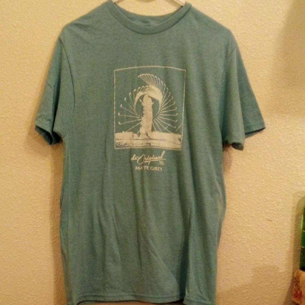 Matte Grey Men's Teal Graphic Tee